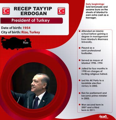 Profile infographic: President Tayyip Erdogan