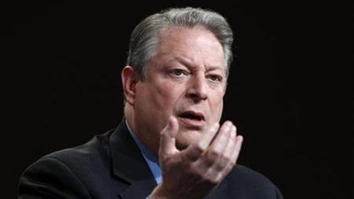 Former Vice President and Current TV Chairman and co-founder Al Gore speaks during the panel for Current TV's Politically Direct program at the Television Critics Association winter press tour in Pasadena, California, January 13, 2012.  (Reuters)