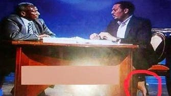 Foot-loose Sudanese TV host caught shoeless on air