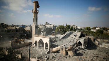 A general view of the remains of a mosque, which witnesses said was hit by an Israeli air strike, is seen in Beit Hanoun in the northern Gaza Strip August 25, 2014. (Reuters)