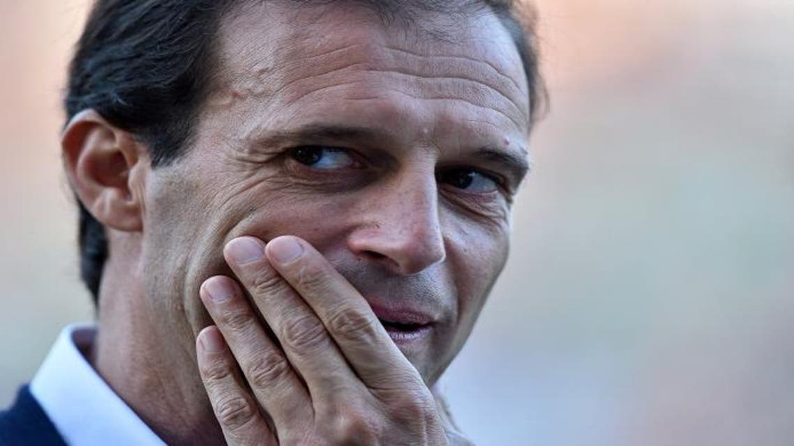 uventus' Italian coach Massimiliano Allegri reacts during the TIM Trophy football match between AC Milan and Juventus at the Mapei Stadium in Reggio Emilia on August 23, 2014. (AFP)