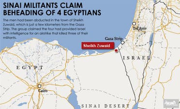 Sinai militants claim beheading of 4 Egyptians