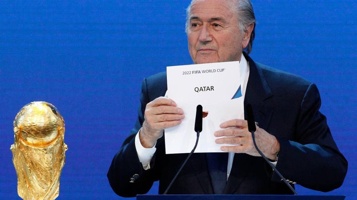 FIFA President Sepp Blatter announces Qatar as the host nation for the FIFA World Cup 2022 in Zurich