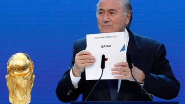 FIFA President Sepp Blatter announces Qatar as the host nation for the FIFA World Cup 2022 in Zurich 