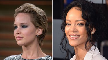 Nude photos purportedly showing many top stars, including Oscar-winner Jennifer Lawrence and pop star Rihanna were circulated on social media Sunday, in an apparent massive hacking leak. (AFP)
