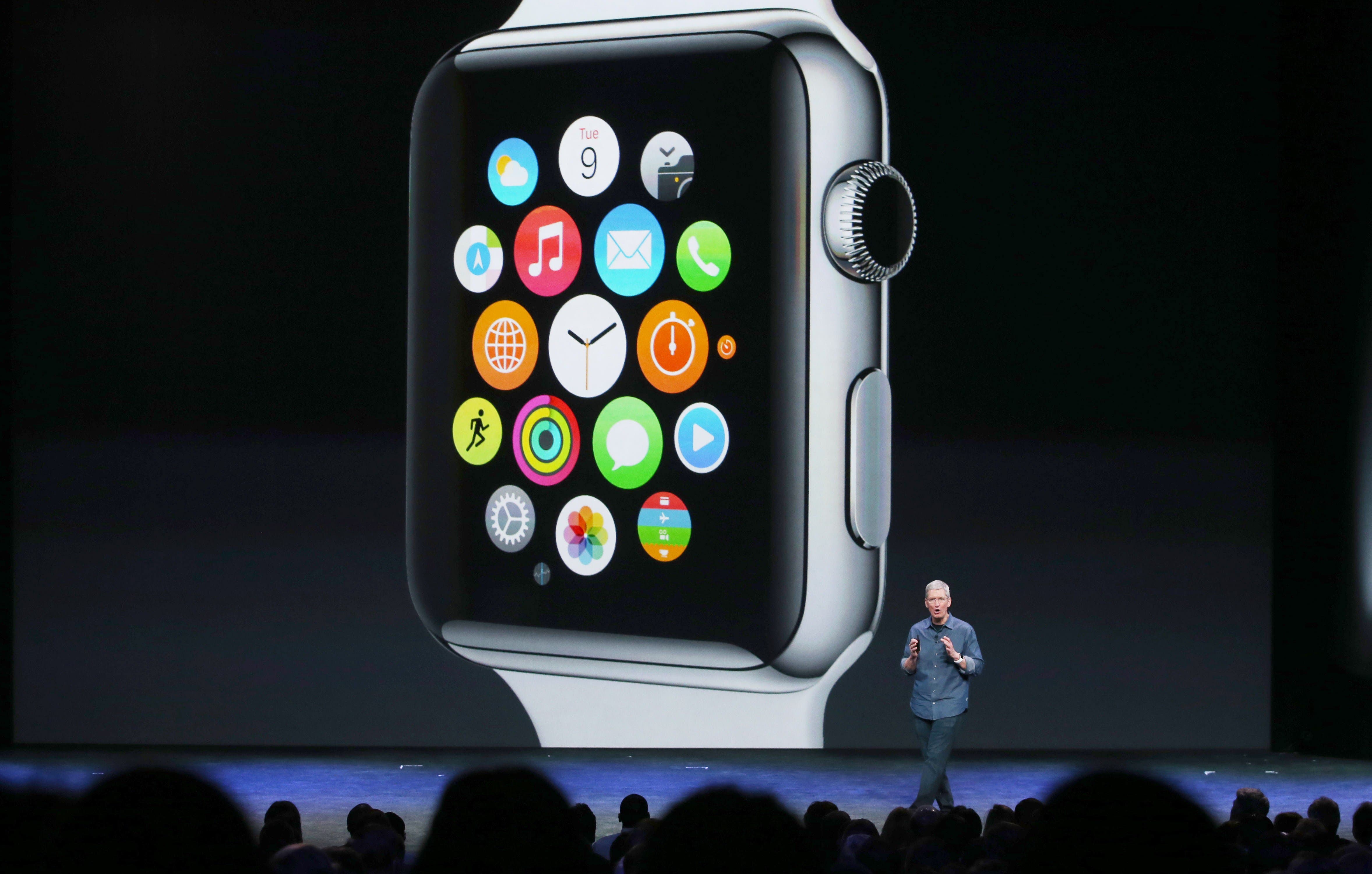 Apple CEO Tim Cook talks about the Apple Watch (AFP)