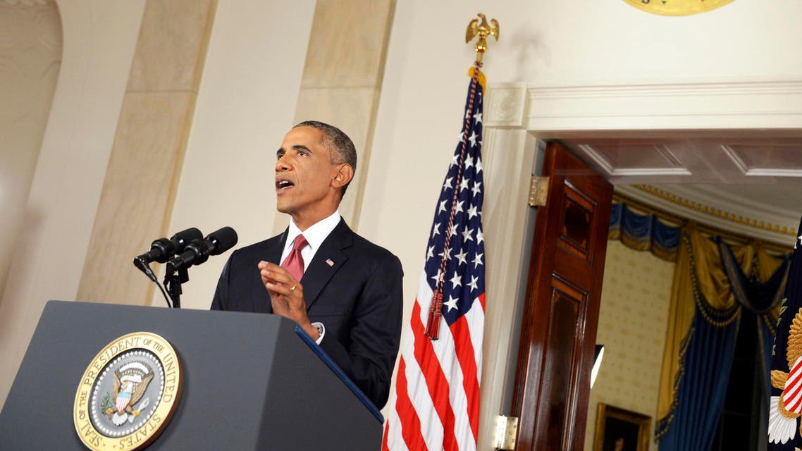 U.S. President Barack Obama delivers a live televised address to the nation on his plans for military action against the Islamic State, from the Cross Hall of the White House in Washington September 10, 2014. (Reuters)