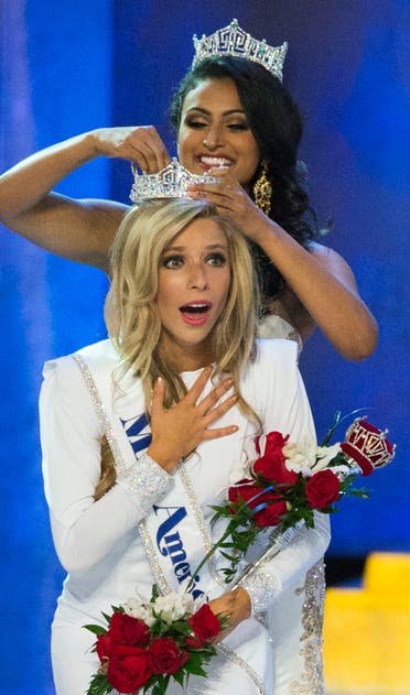 Miss New York Kira Kazantsev reacts as she is crowned as the winner of the 2015 Miss America Competition by Miss America 2014 Nina Davuluri in Atlantic City, New Jersey September 14, 2014. 