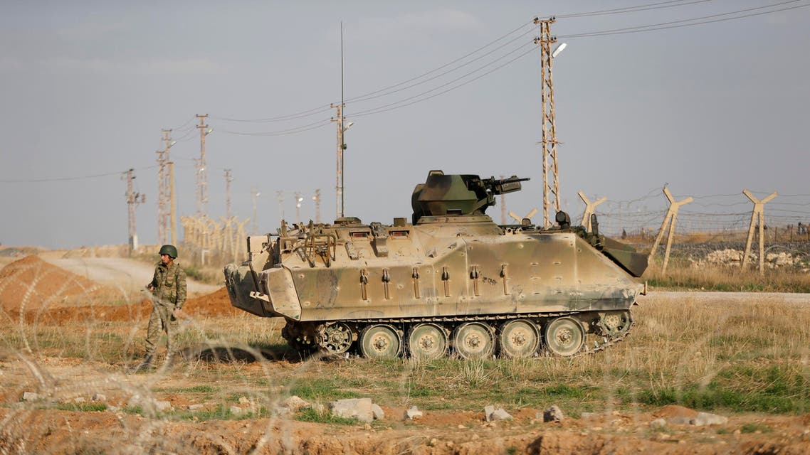 Turkish troops on border with Syria Reuters