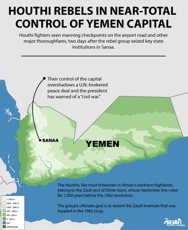 Infographic: Houthi rebels in near-total control of Yemen capital