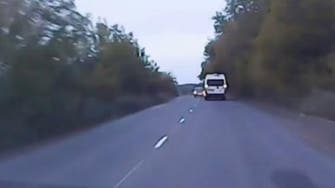 Video: Man flung 30 feet into the sky in violent road crash