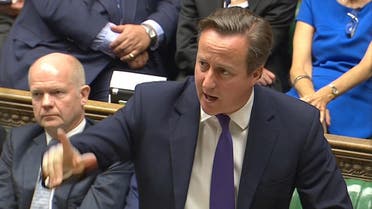 A still image taken from video shows Britain's Prime Minister David Cameron addressing the House of Commons in central London September 26, 2014.  (Reuters)