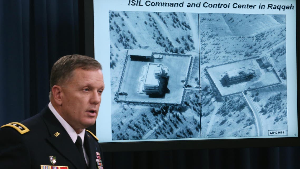 Lt. Gen. William C. Mayville Jr. speaks about the Syrian bombing campaign September 23, 2014 in Washington, DC.