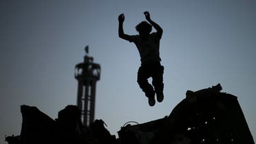 Gaza youth practice parkour