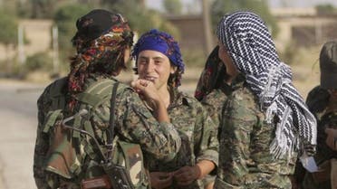 Women fighters of the Kurdistan Workers’ Party on the front line in the Makhmur area near Mosul in Iraq on August 21 during the conflict with the ISIS. (Reuters)