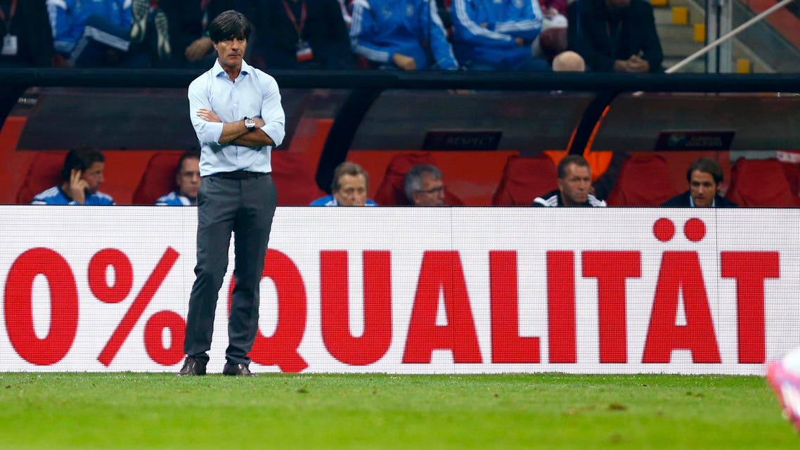 Germany's coach Joachim Loew reacts after a goal of Poland's Sebastian Mila (not pictured) during their Euro 2016 group D qualifying soccer match at the National stadium in Warsaw October 11, 2014. (Reuters)