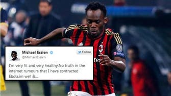 AC Milan's Essien denies rumors he contracted Ebola 