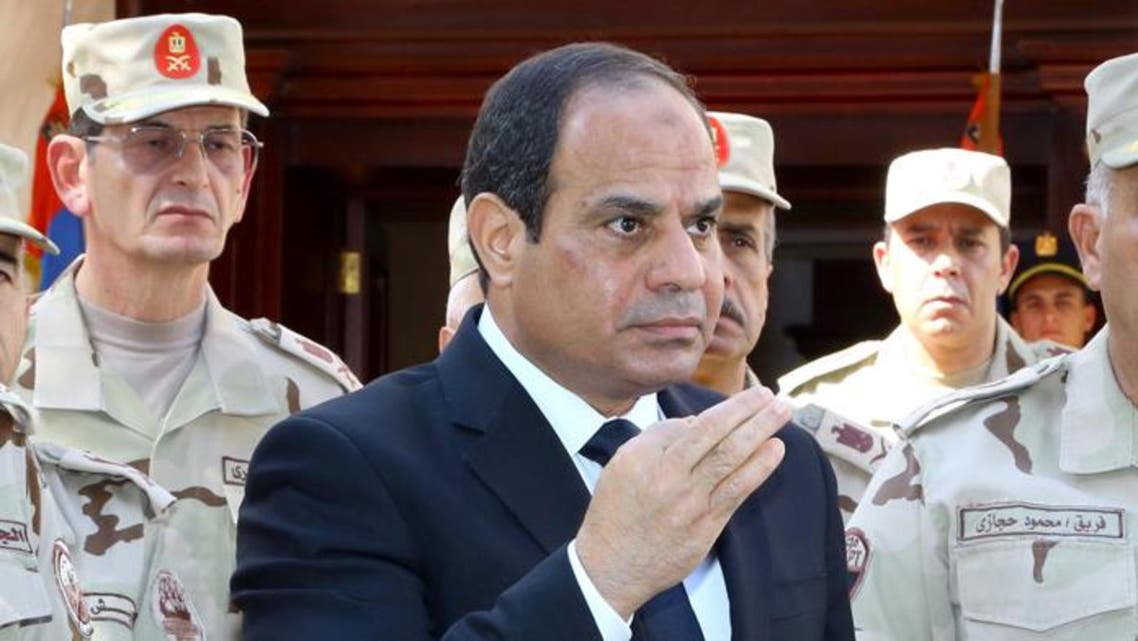 Egyptian Presidency shows Egypt's President Abdel Fattah al-Sisi (C), surrounded by top military generals. (AFP)