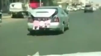 Viral video shows Saudi driver transporting children in a car boot