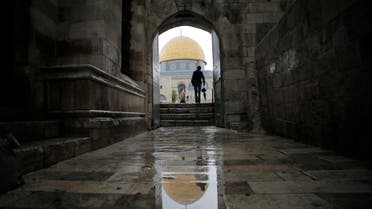 A visitor walks toward the Dome of the Rock as he enters the compound known to Muslims as Noble Sanctuary and to Jews as Temple Mount, in Jerusalem's Old City Oct. 19, 2014.  (Reuters)