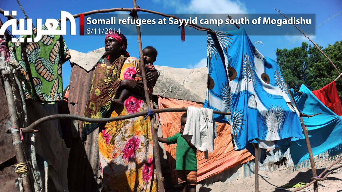 Somali refugees at Sayyid camp south of Mogadishu