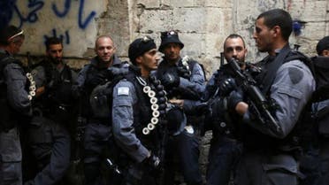 Israeli anti-riot policemen stand guard in Jerusalem's Old City (File photo: AFP) police israel