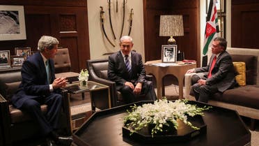 Jordan’s King Abdullah (R) meets with U.S. Secretary of State John Kerry (L) and Israeli Prime Minister Benjamin Netanyahu (C) at the Royal Palace in Amman Nov. 13, 2014. (Reuters)