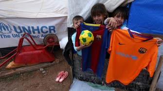 Kurdish refugee children receive FC Barcelona kit