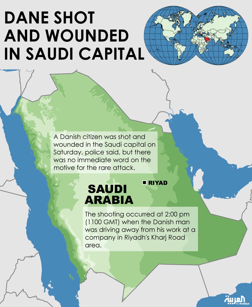 Infographic: Dane shot and wounded in Saudi capital