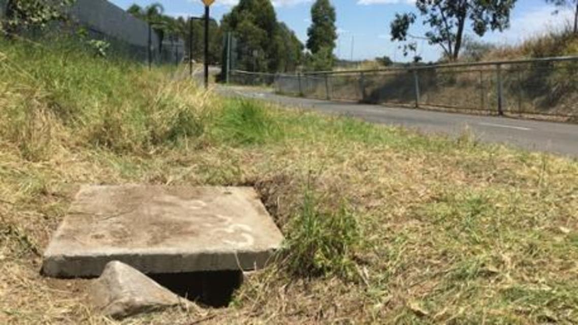 The drain in the Sydney suburb of Quakers Hill where the abandoned newborn was found. (Photo courtesy: AP)
