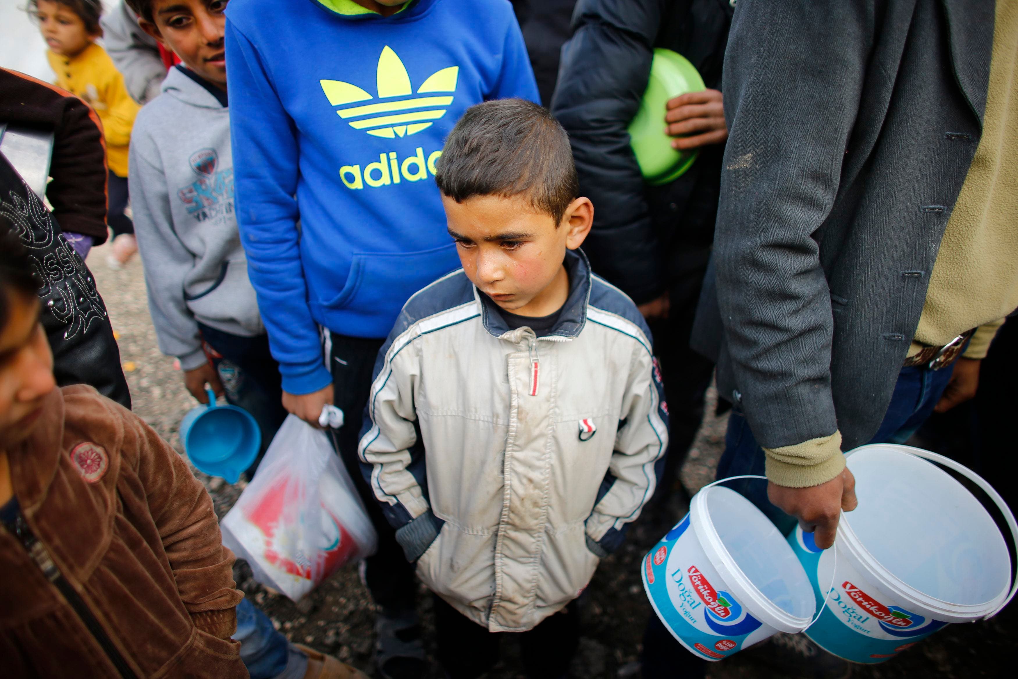Kurdish refugees from the Syrian town of Kobani