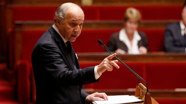 French Foreign Minister Laurent Fabius delivers a speech during a debate on Palestine status at the National Assembly in Paris Nov. 28, 2014. (AFP)