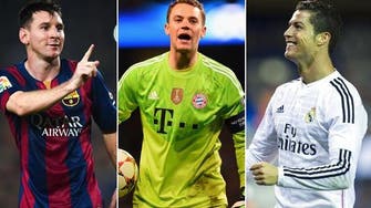 Ronaldo, Messi and Neuer on FIFA Ballon d'Or shortlist