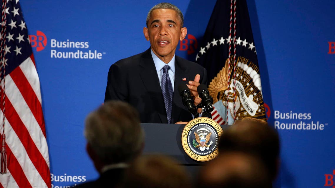 U.S. President Barack Obama answers questions from business leaders while at the quarterly meeting of the Business Roundtable in Washington, Dec. 3, 2014. (Reuters)