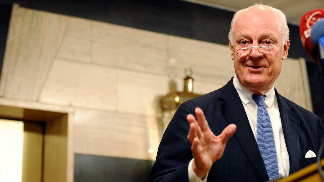 United Nations (U.N.) Special Envoy for Syria Staffan de Mistura speaks during a news conference in Damascus, November 11, 2014. (Reuters)