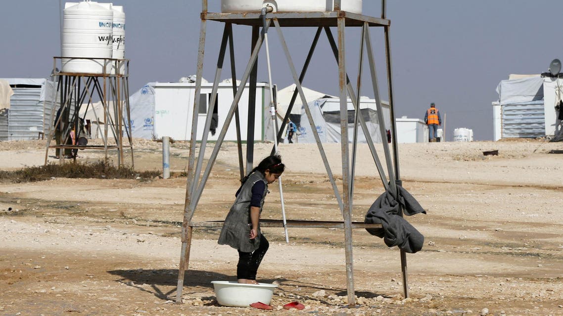 Syrian children at the Al-Zaatari refugee  camp in the Jordanian city of Mafraq