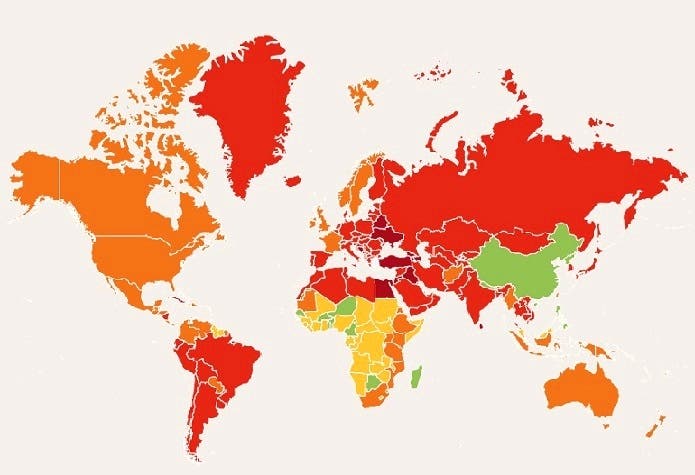 خارطة الإباحية في العالم