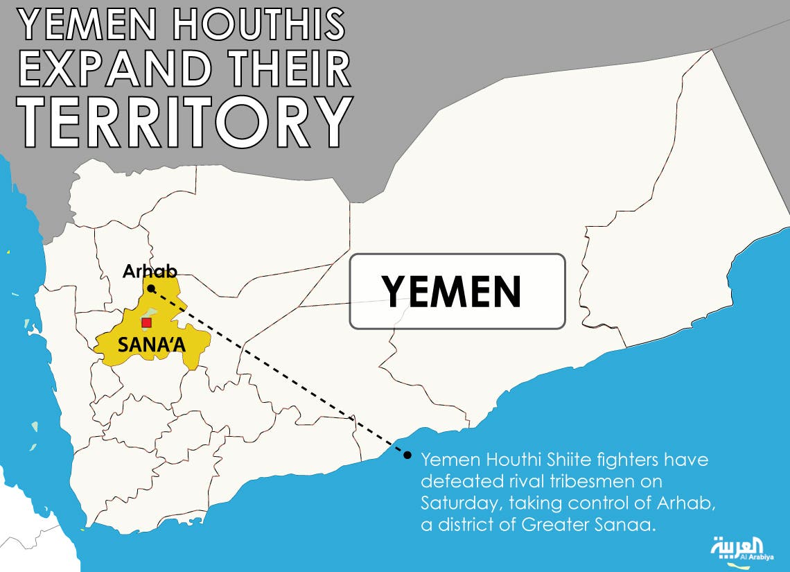 Houthis expand territory in Yemeni capital Al Arabiya English