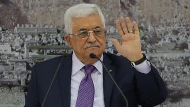 Palestinian president Mahmud Abbas gestures during a meeting with Palestinian leaders on December 18, 2014, in the West Bank city of Ramallah. AFP