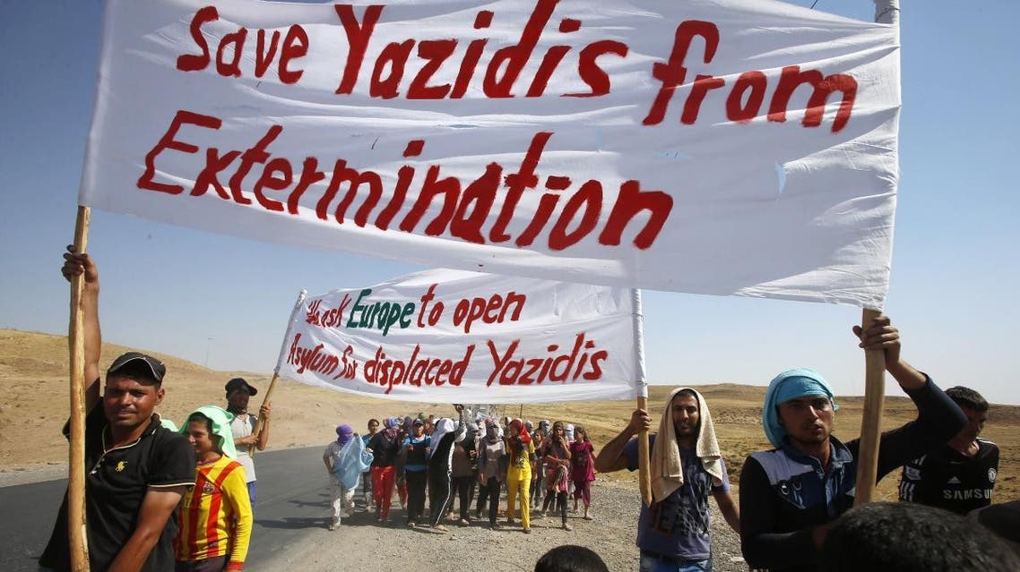 Members of the minority Yazidi sect in Iraq are demanding protection from the ISIS militants Reuters