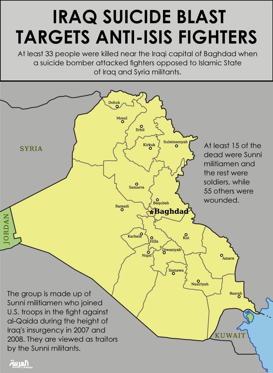 Infographic: Iraq suicide blast targets anti-ISIS fighters