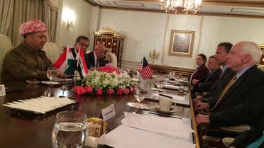 Senator John McCain tweeted this photo from his meeting with Kurdish President Massoud Barzani. (Photo courtesy: Twitter)