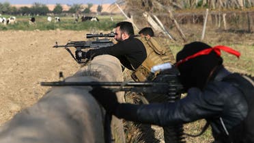 Pro-Iraqi government fighters, north of Baghdad on December 29, 2014. AFP