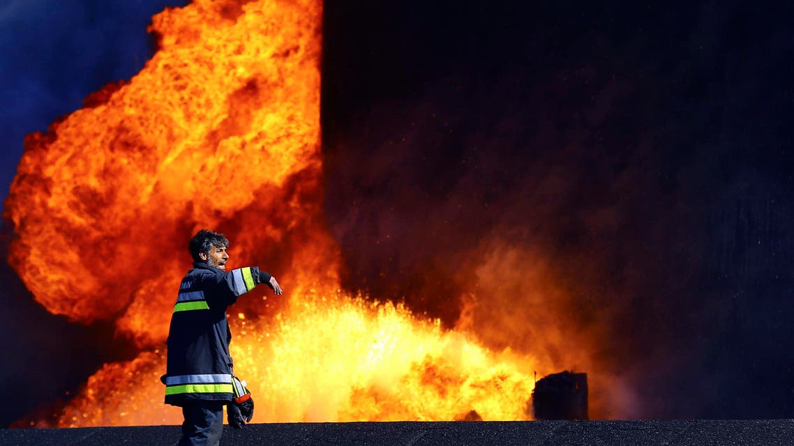 Libya’s oil storage tanks on fire