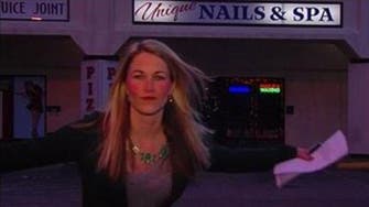 U.S. news reporter raps during broadcast warm up 