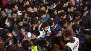  A view of a stampede is seen during the New Year's celebration on the Bund, a waterfront area in central Shanghai, December 31, 2014. reuters