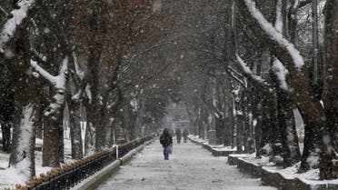 Snow falls in Middle East
