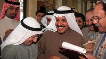 Former Kuwait minister of information Saad bin Teflah al-Ajmi © talks to journalists in a Kuwait City court. (File Photo: AFP)