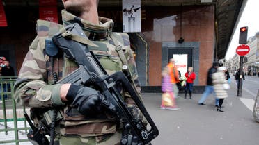 A French soldier patrols in the street near a department store in Paris as part of the highest level of “Vigipirate” security plan in Paris January 10, 2015. (File photo: Reuters)
