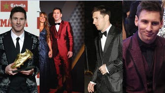 He did it again! Messi attends FIFA Ballon D’Or in shiny burgundy suit 